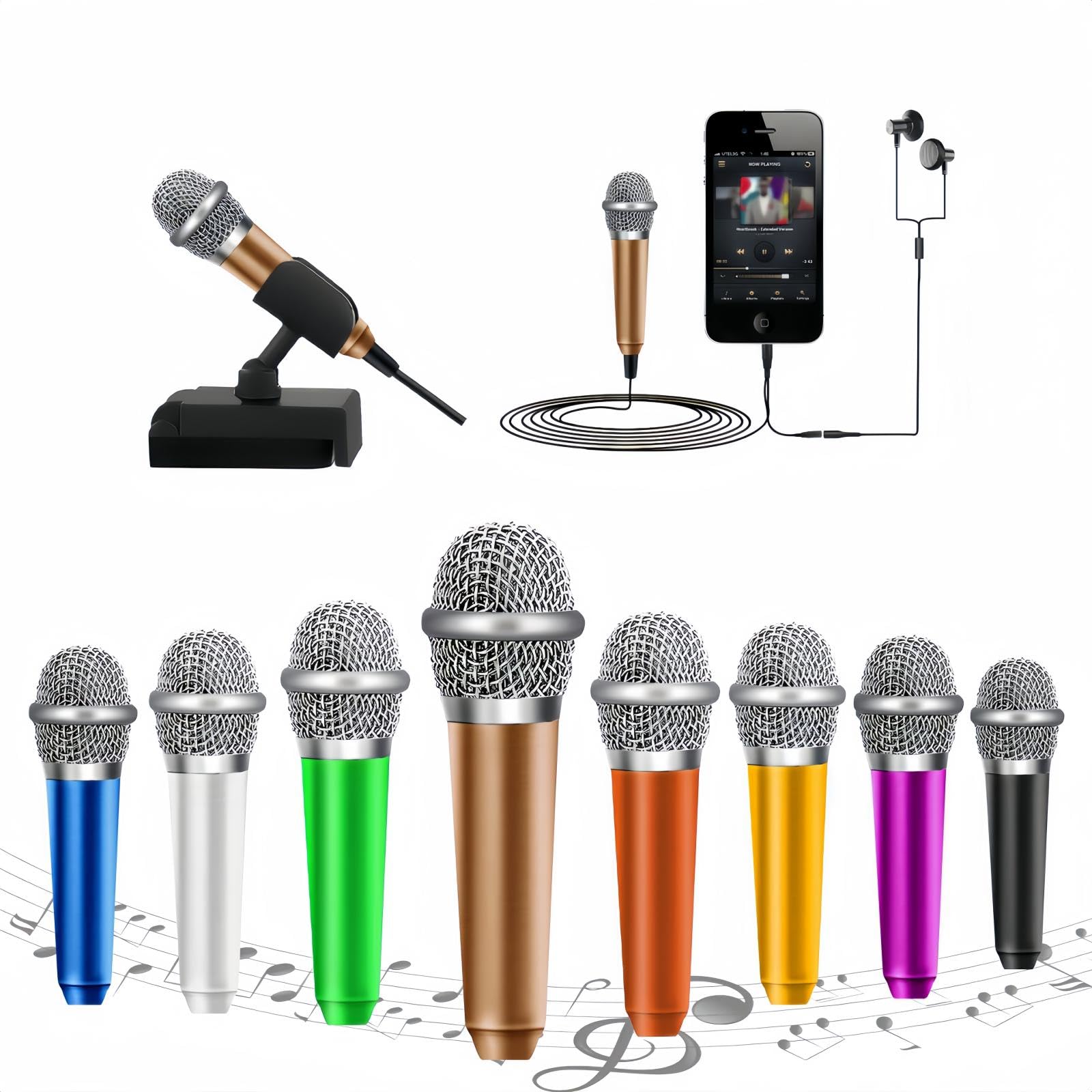 Jemii Mini Microphone,Tiny Microphone,Phone Microphone, Asmr Microphone,Mini Karaoke Microphone,Forvoicerecording Chatting And S